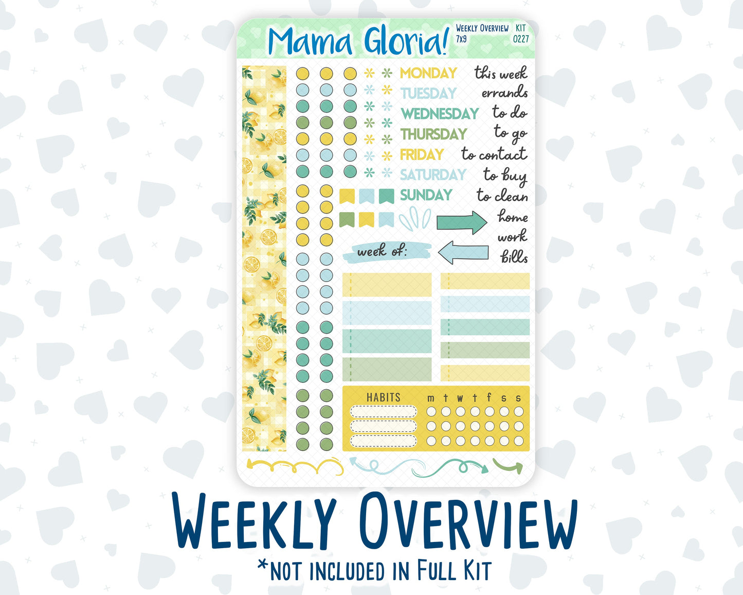 Kit 0227 - 7x9 - Daily Duo - Weekly Kit - July - Lemon Grove