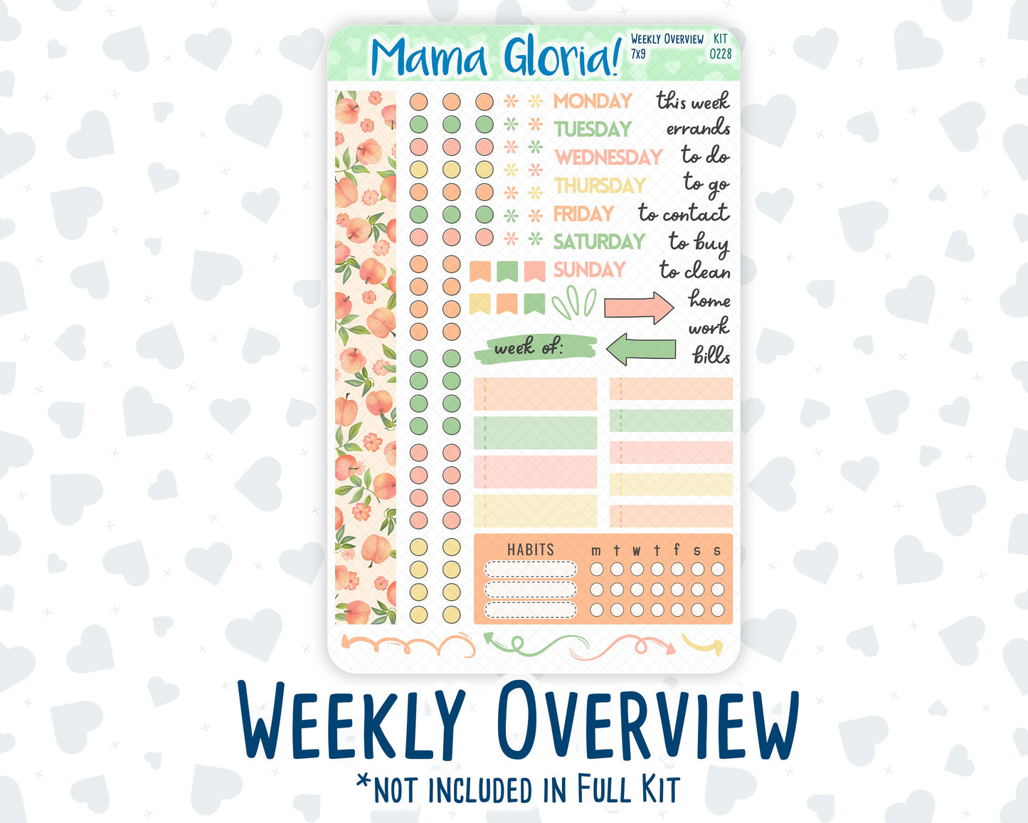 Kit 0228 - 7x9 - Daily Duo - Weekly Kit - August - Just Peachy