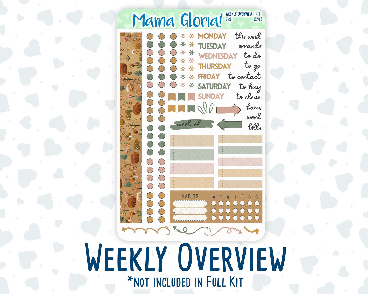 Kit 0243 - 7x9 - Daily Duo - Weekly Kit - November - Boho Autumn