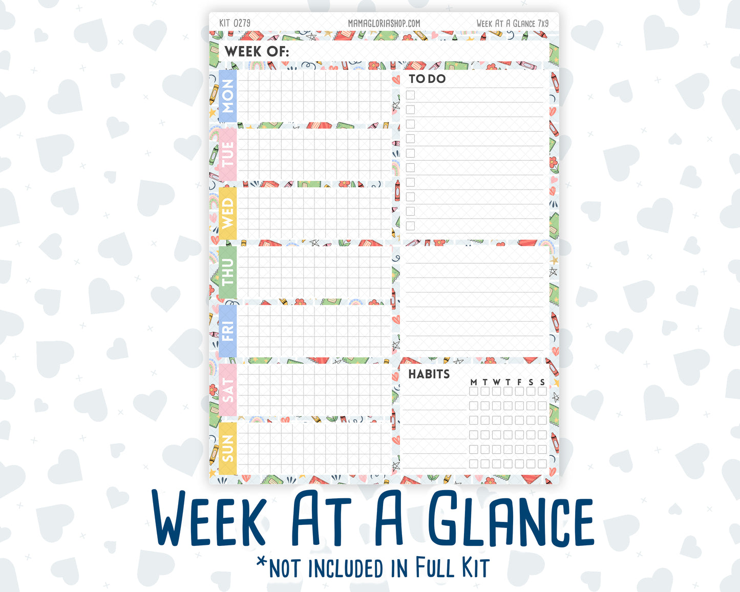 Kit 0279 - 7x9 - Daily Duo - Weekly Kit - August - Not Ready For School