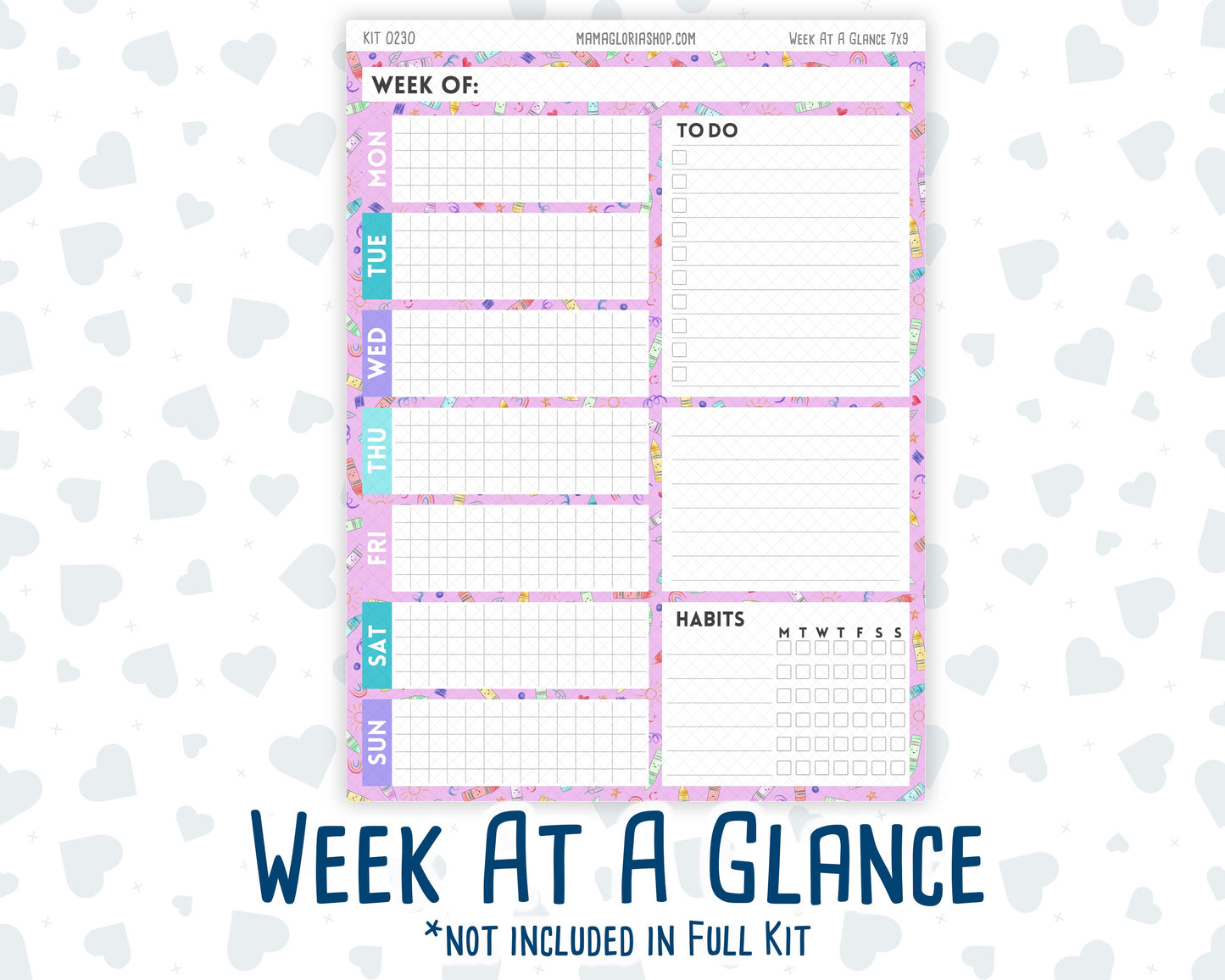 Kit 0230 - 7x9 - Daily Duo - Weekly Kit - August - School Daze