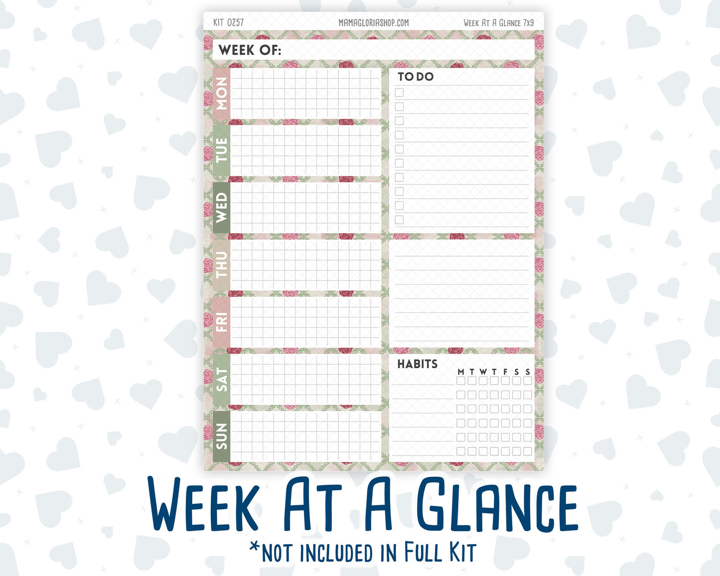 Kit 0257 - 7x9 - Daily Duo - Weekly Kit - March - Blush Garden