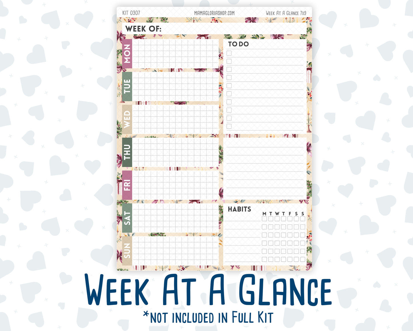 Kit 0307 - 7x9 - Daily Duo - Weekly Kit - December - Velvet Hearth