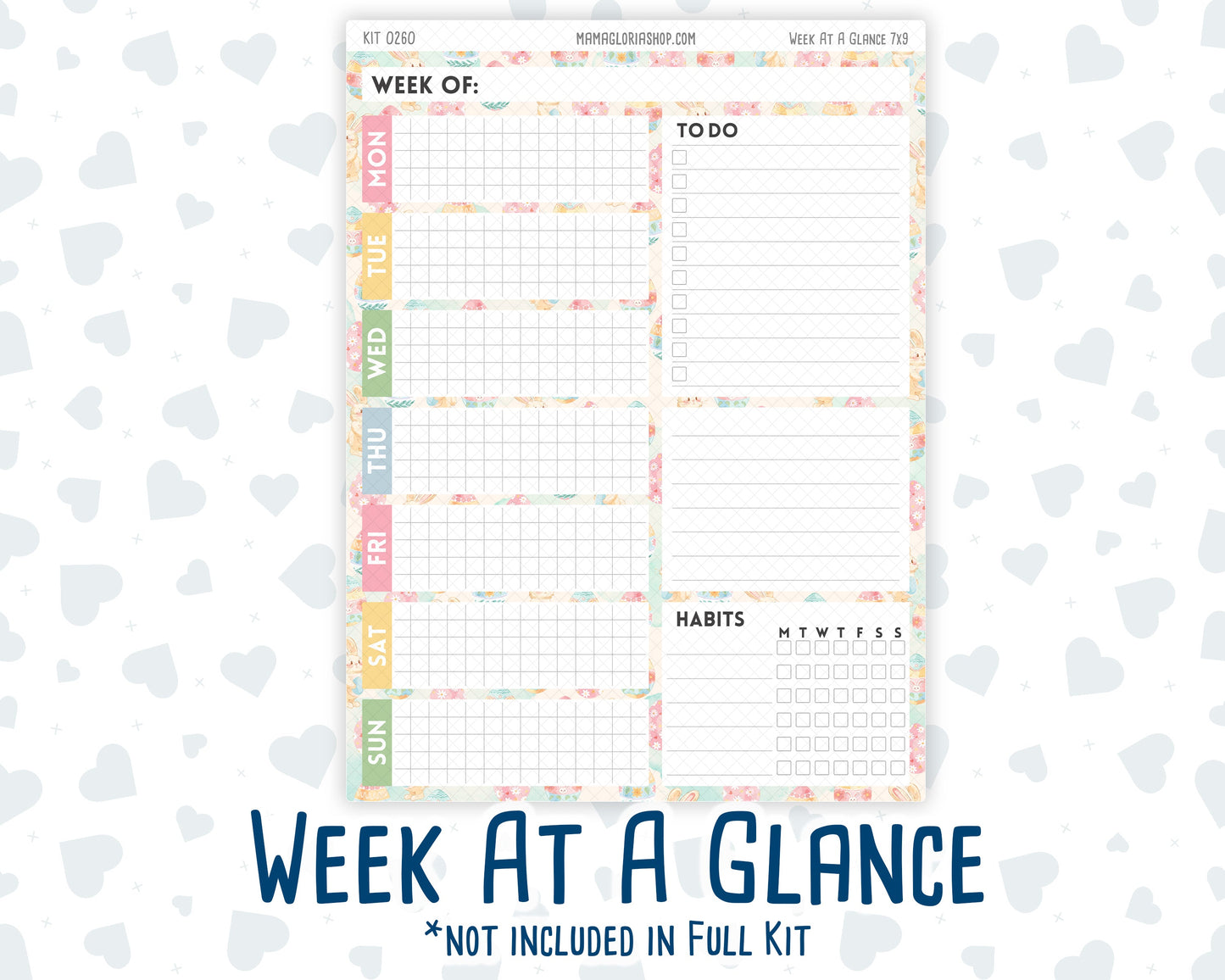 Kit 0260 - 7x9 - Daily Duo - Weekly Kit - April - Pastel Egg Hunt