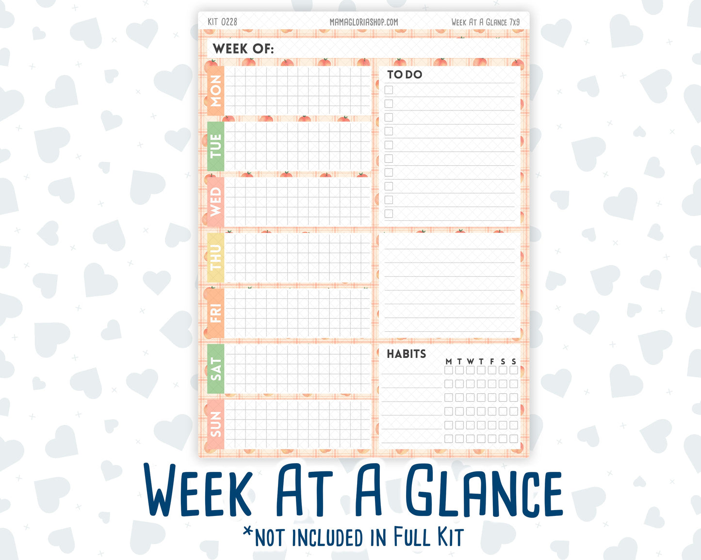 Kit 0228 - 7x9 - Daily Duo - Weekly Kit - August - Just Peachy