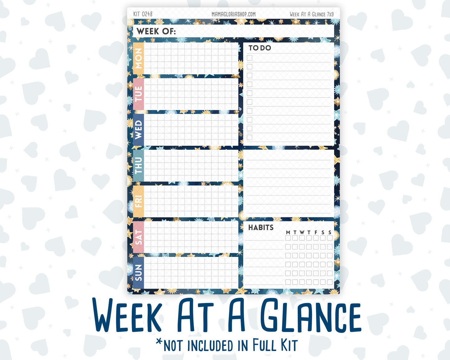 Kit 0248 - 7x9 - Daily Duo - Weekly Kit - January - Midnight Countdown