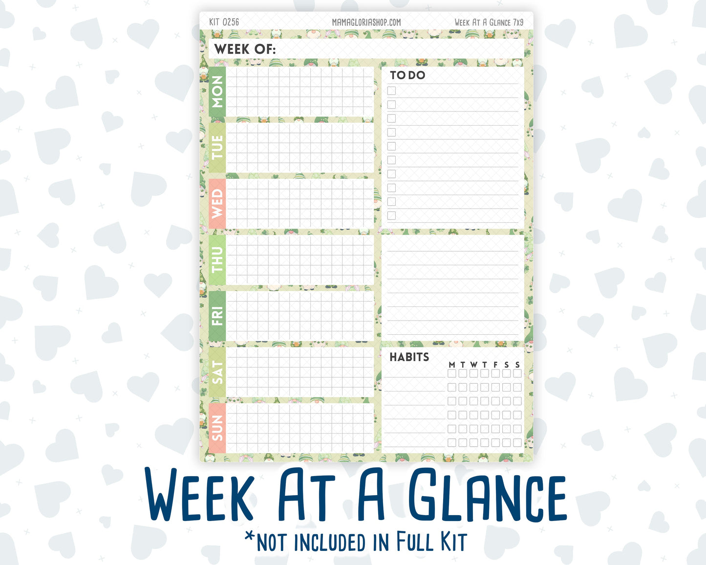 Kit 0256 - 7x9 - Daily Duo - Weekly Kit - March - Froggy Luck