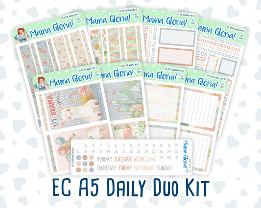 Kit 0261 - A5 - Daily Duo - Weekly Kit - April - Llama Spring
