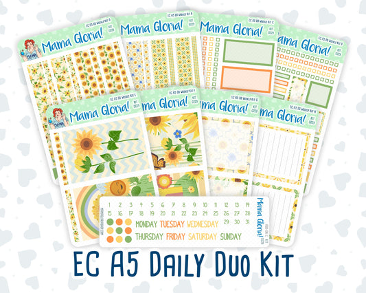Kit 0229 - A5 - Daily Duo - Weekly Kit - August - Golden Faces