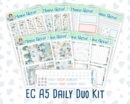 Kit 0251 - A5 - Daily Duo - Weekly Kit - January - Pine & Paws