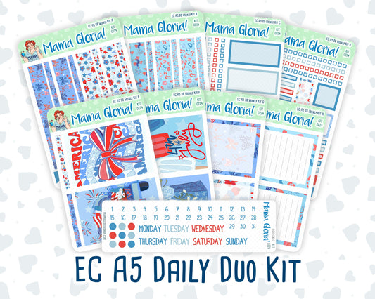 Kit 0224 - A5 - Daily Duo - Weekly Kit - July - Patriotic Parade