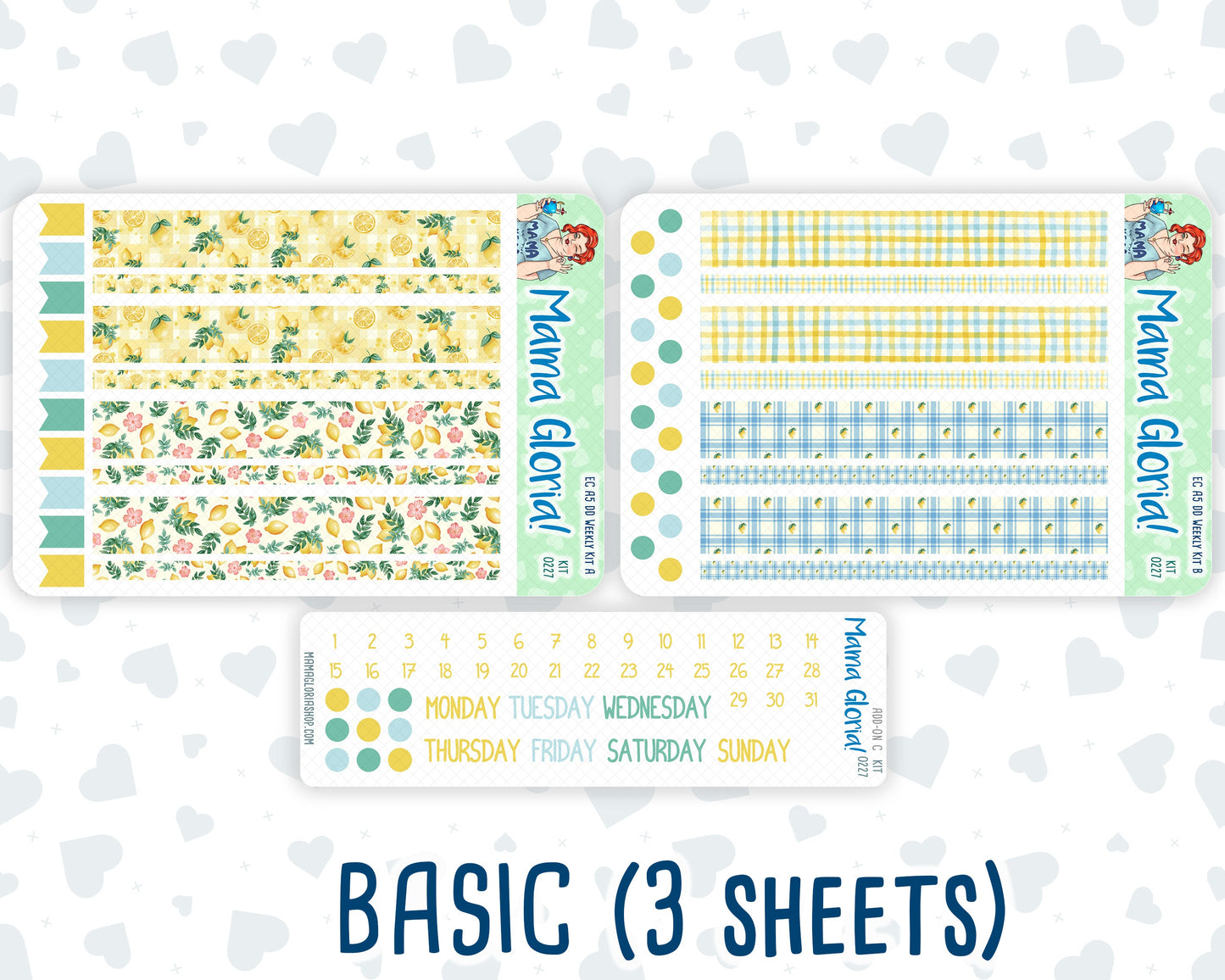 Kit 0227 - A5 - Daily Duo - Weekly Kit - July - Lemon Grove