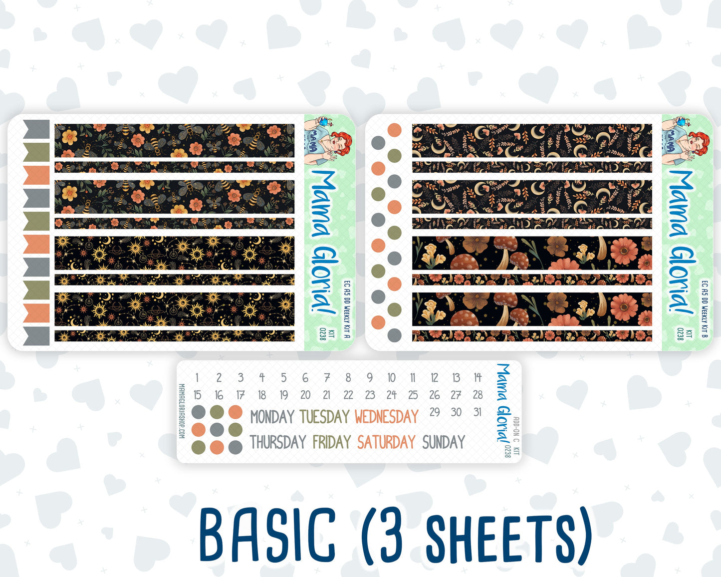 Kit 0238 - A5 - Daily Duo - Weekly Kit - October - Starry Autumn Nights