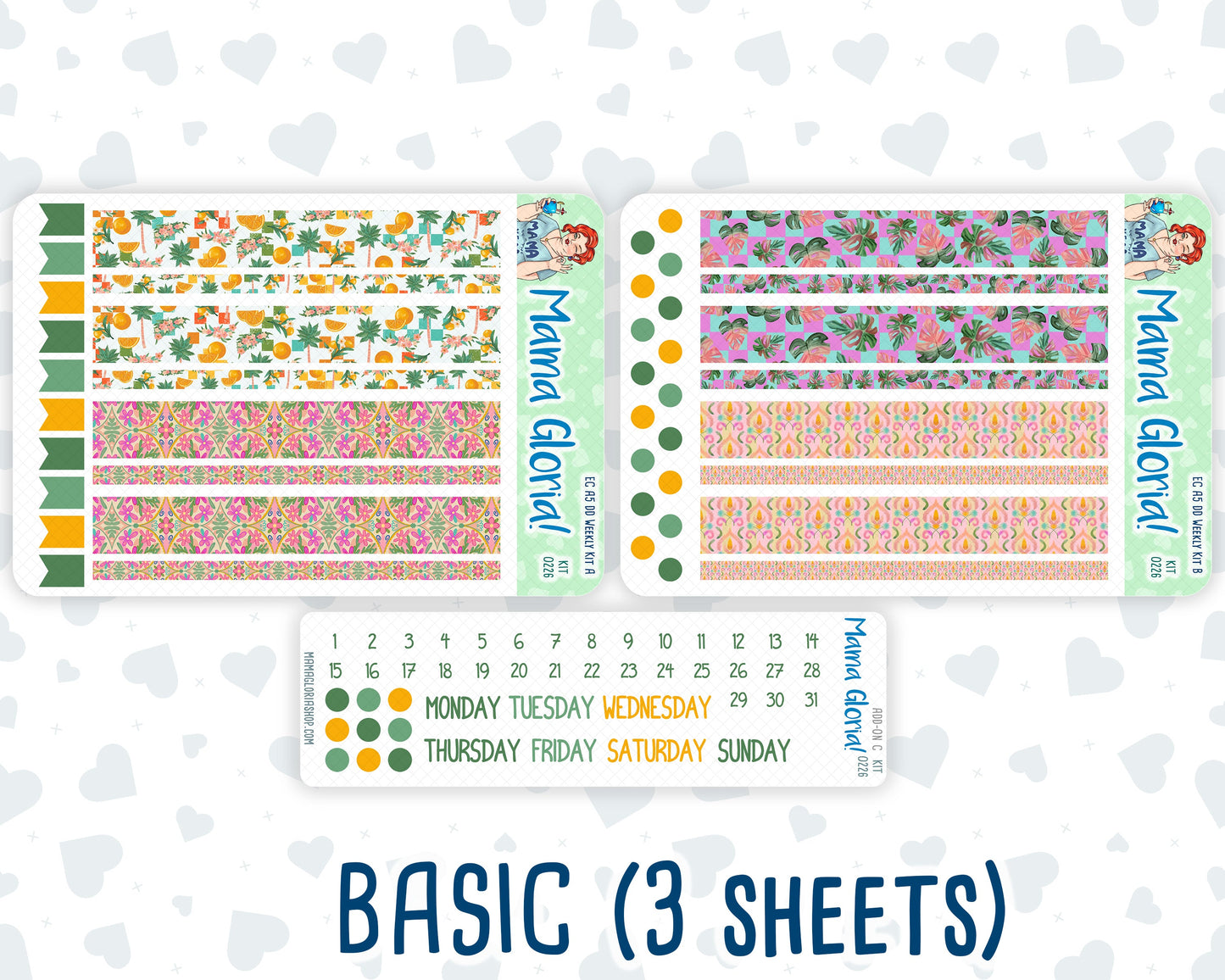 Kit 0226 - A5 - Daily Duo - Weekly Kit - July - Tropical Whimsy