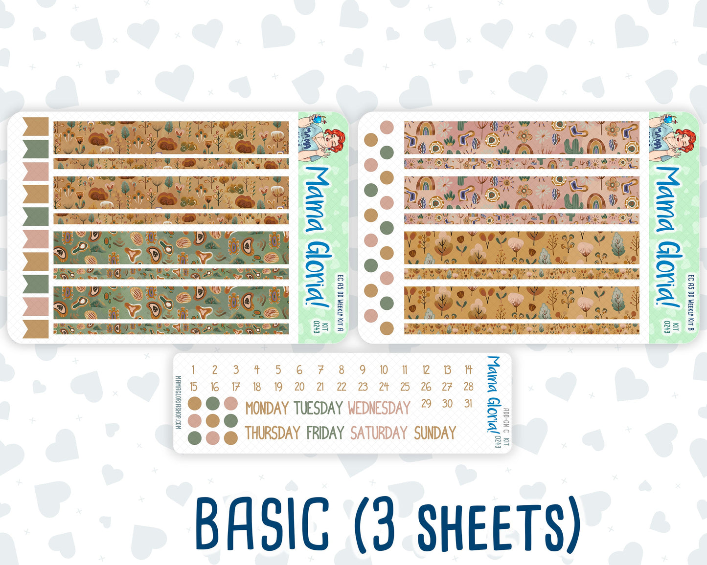 Kit 0243 - A5 - Daily Duo - Weekly Kit - November - Boho Autumn
