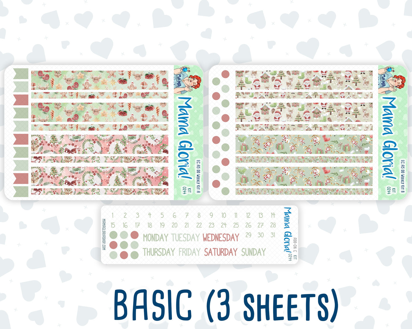 Kit 0244 - A5 - Daily Duo - Weekly Kit - December - Santas Village