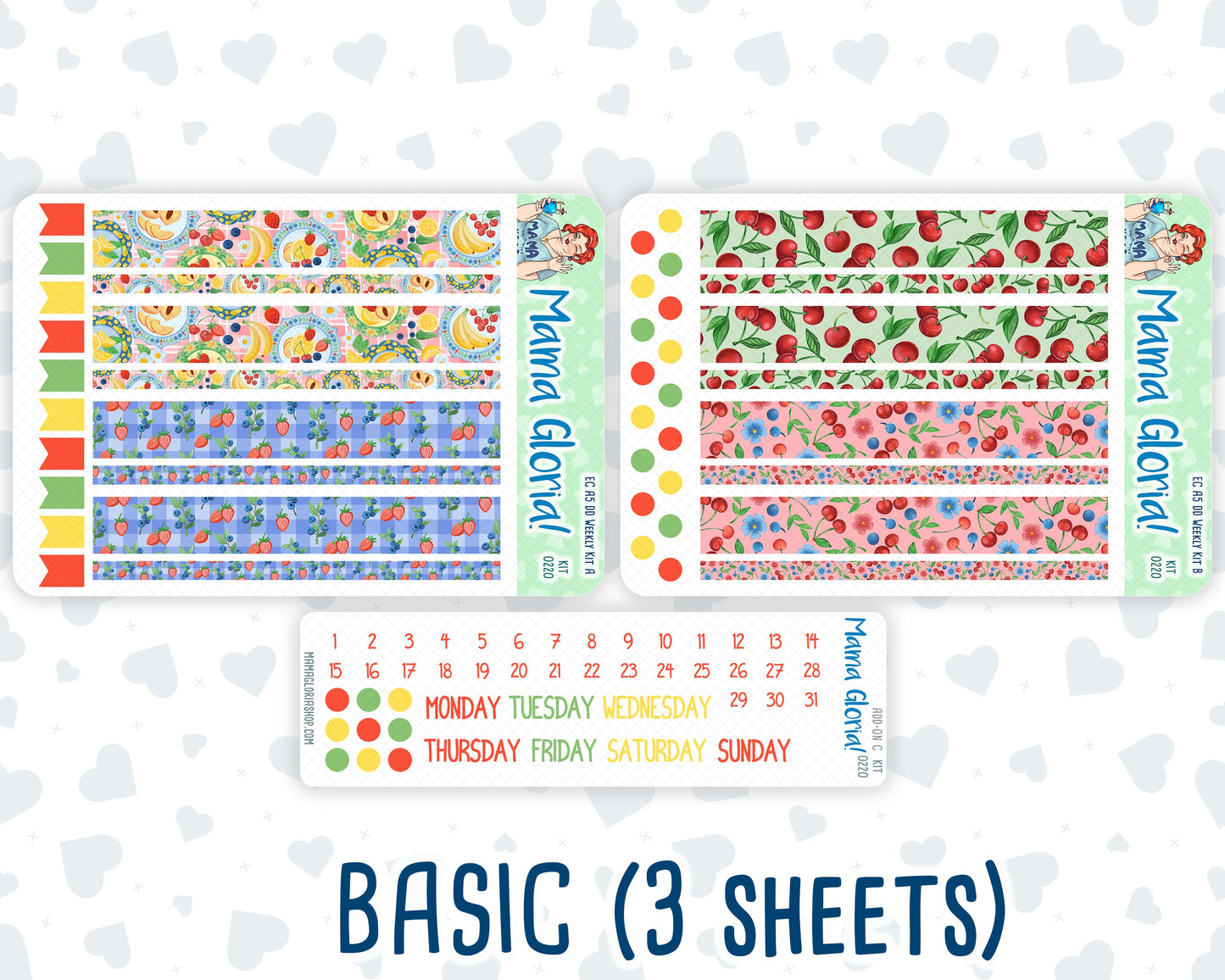 Kit 0220 - A5 - Daily Duo - Weekly Kit - June - June Berries
