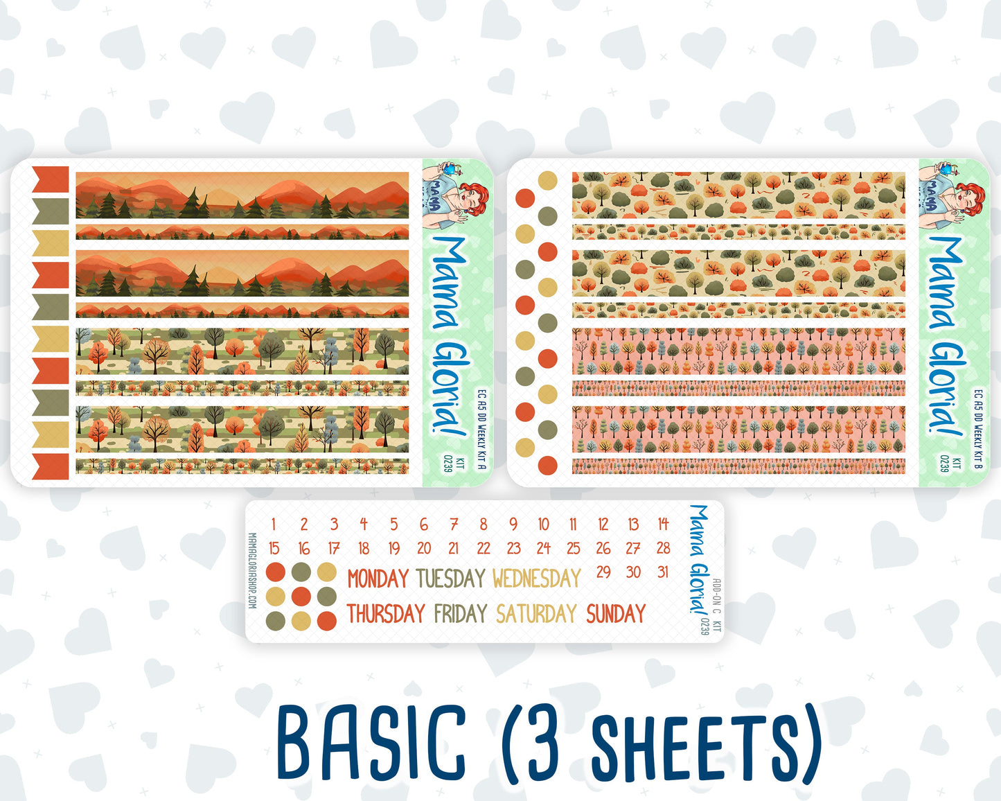 Kit 0239 - A5 - Daily Duo - Weekly Kit - October - October Stroll