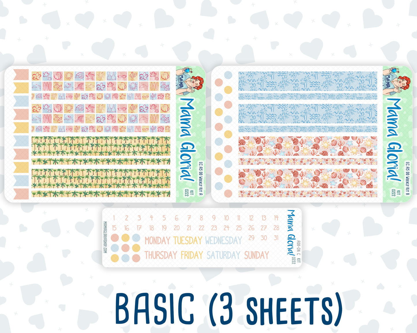 Kit 0222 - A5 - Daily Duo - Weekly Kit - June - Beach Day