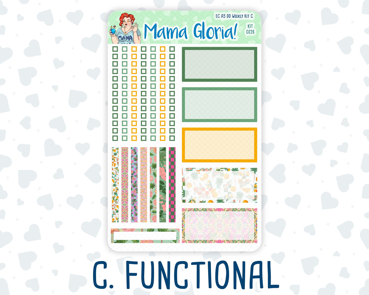 Kit 0226 - A5 - Daily Duo - Weekly Kit - July - Tropical Whimsy