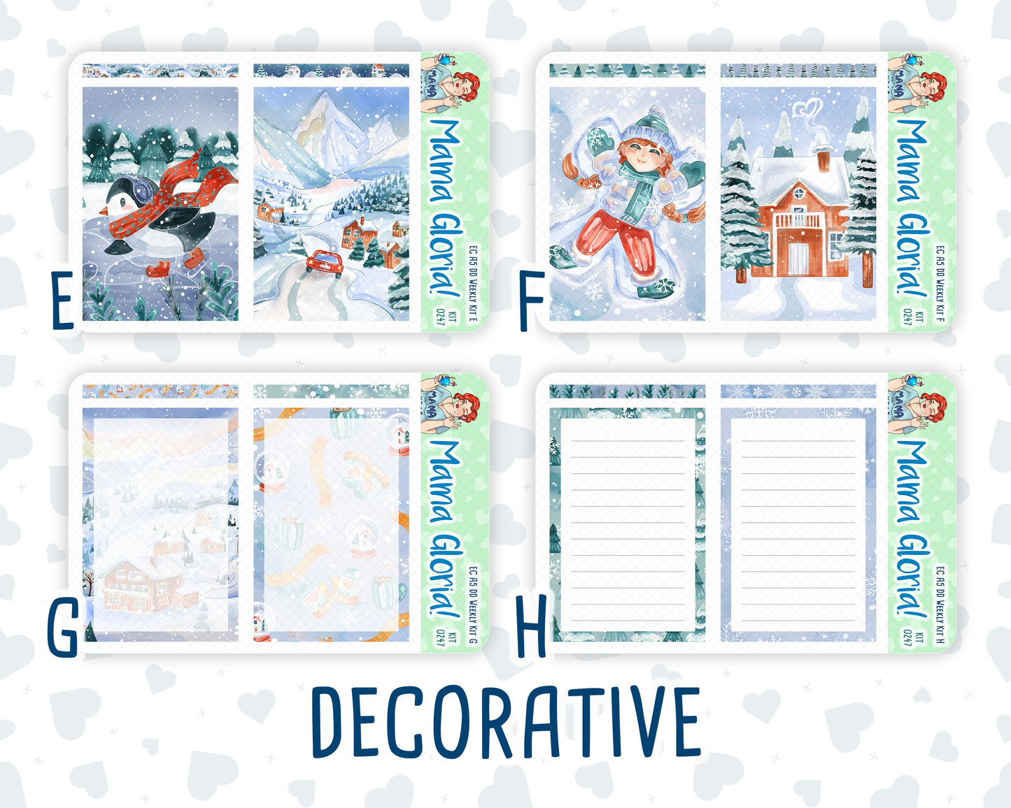 Kit 0247 - A5 - Daily Duo - Weekly Kit - December - Snow Day Adventures