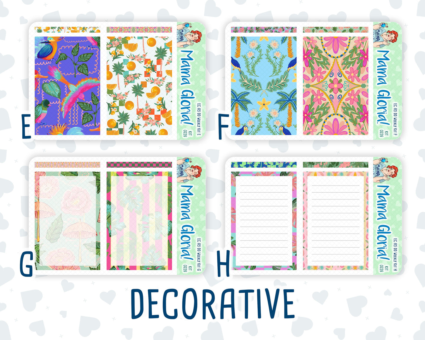 Kit 0226 - A5 - Daily Duo - Weekly Kit - July - Tropical Whimsy