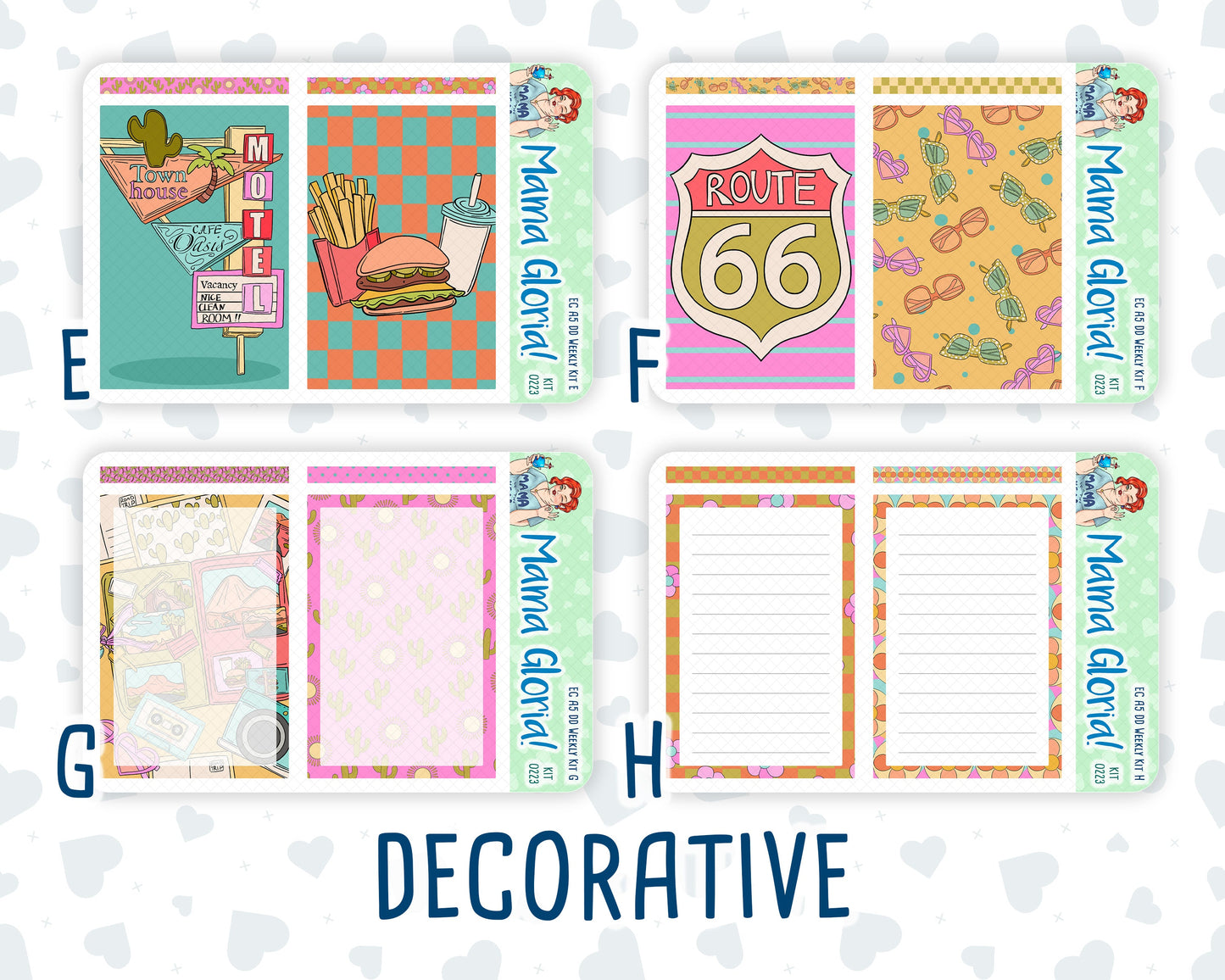 Kit 0223 - A5 - Daily Duo - Weekly Kit - June - Route 66