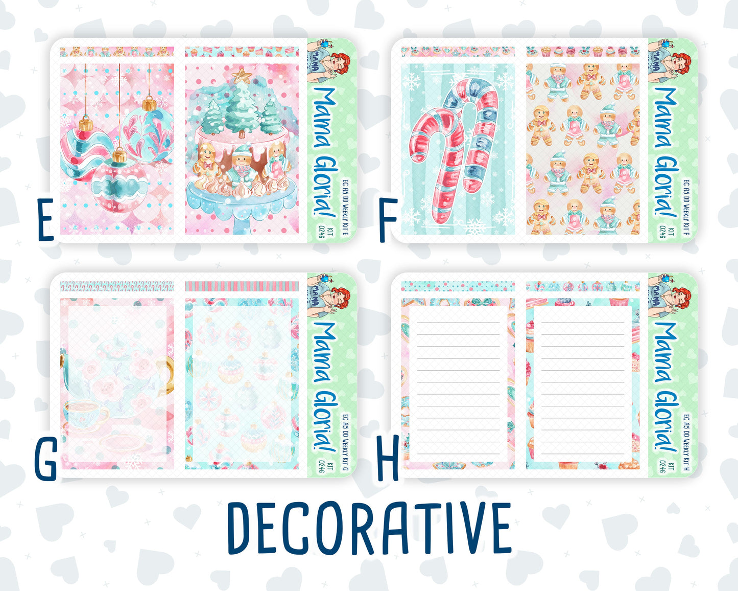 Kit 0246 - A5 - Daily Duo - Weekly Kit - December - Gingerbread Sweets