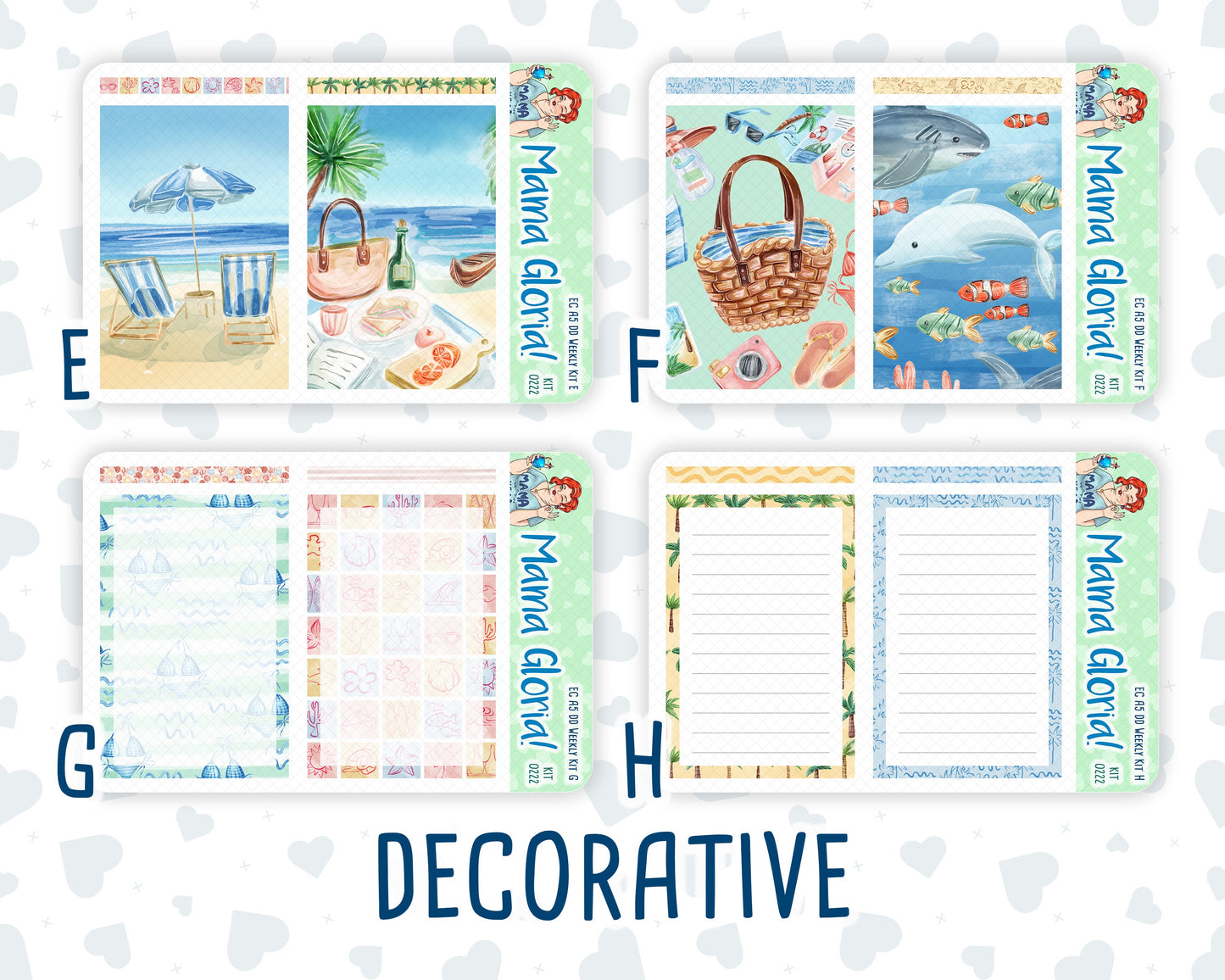 Kit 0222 - A5 - Daily Duo - Weekly Kit - June - Beach Day