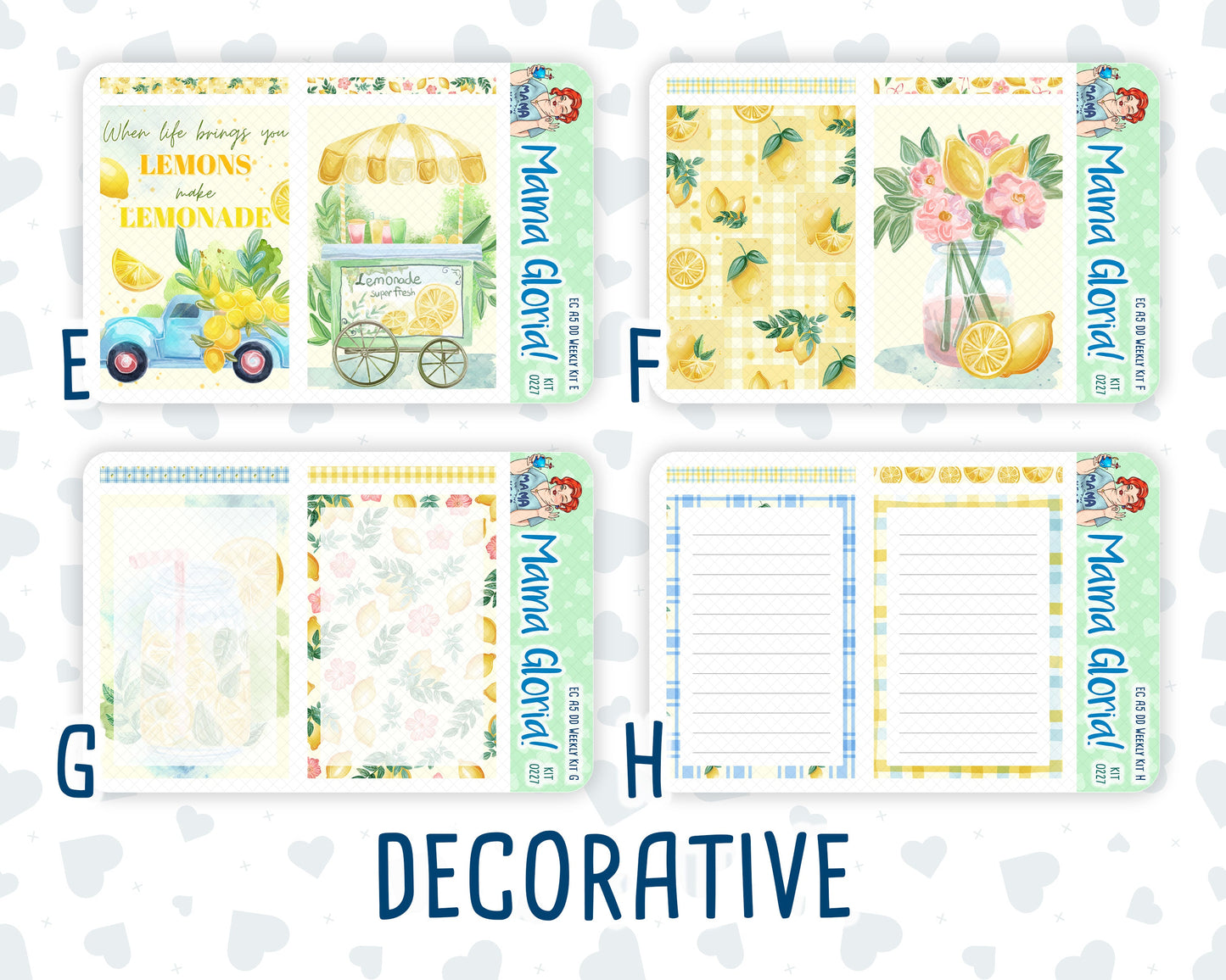 Kit 0227 - A5 - Daily Duo - Weekly Kit - July - Lemon Grove