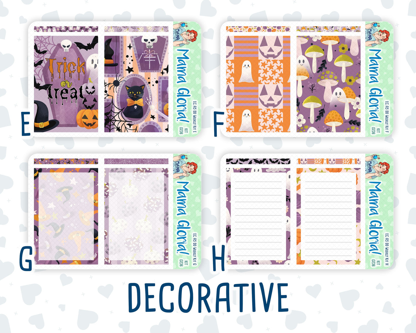 Kit 0236 - A5 - Daily Duo - Weekly Kit - October - Sweet & Spooky