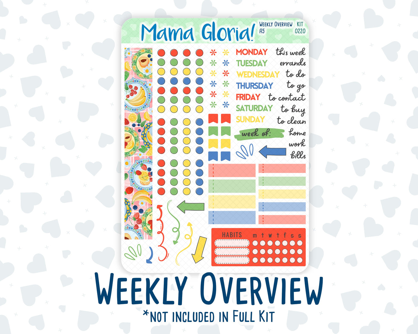 Kit 0220 - A5 - Daily Duo - Weekly Kit - June - June Berries