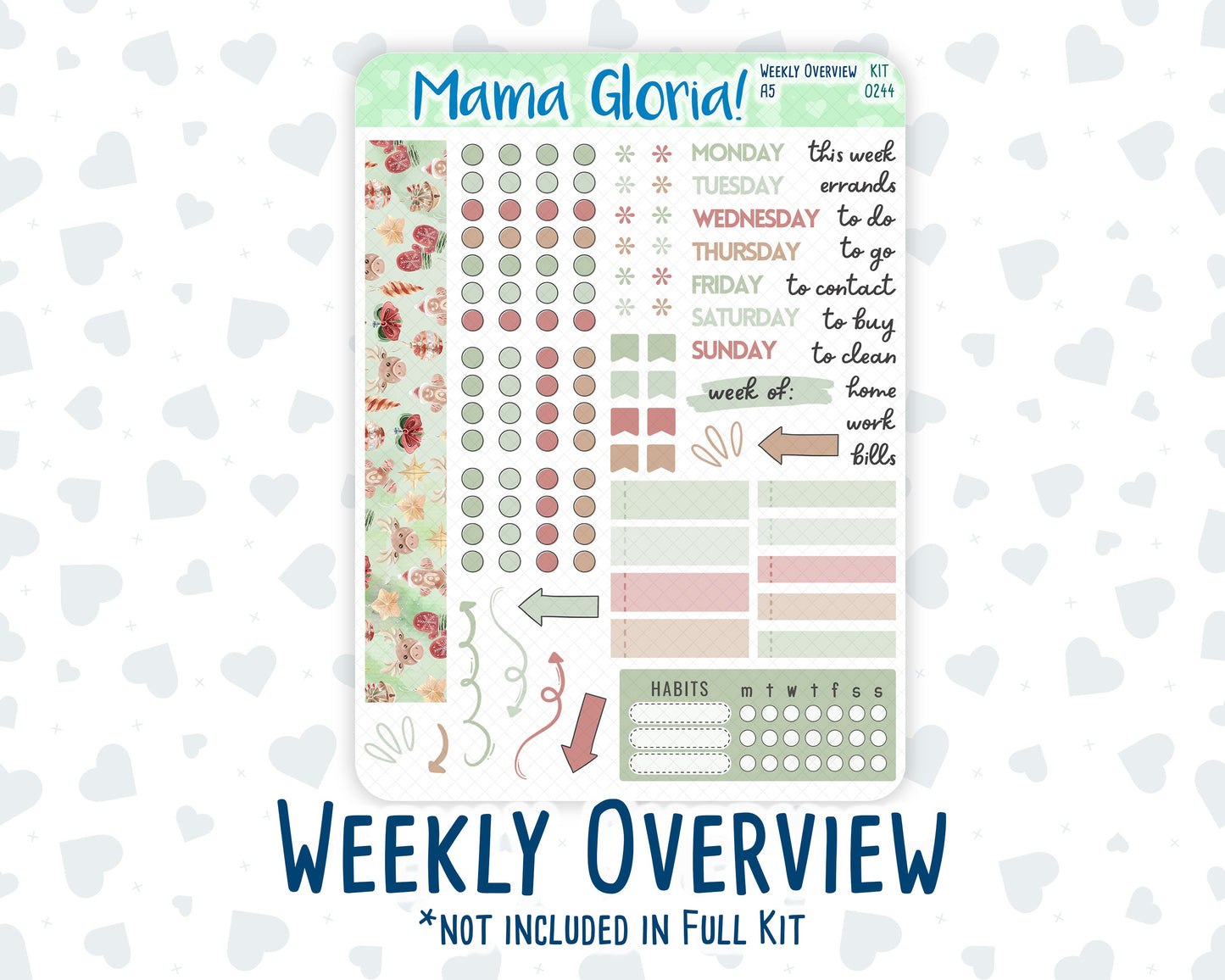 Kit 0244 - A5 - Daily Duo - Weekly Kit - December - Santas Village