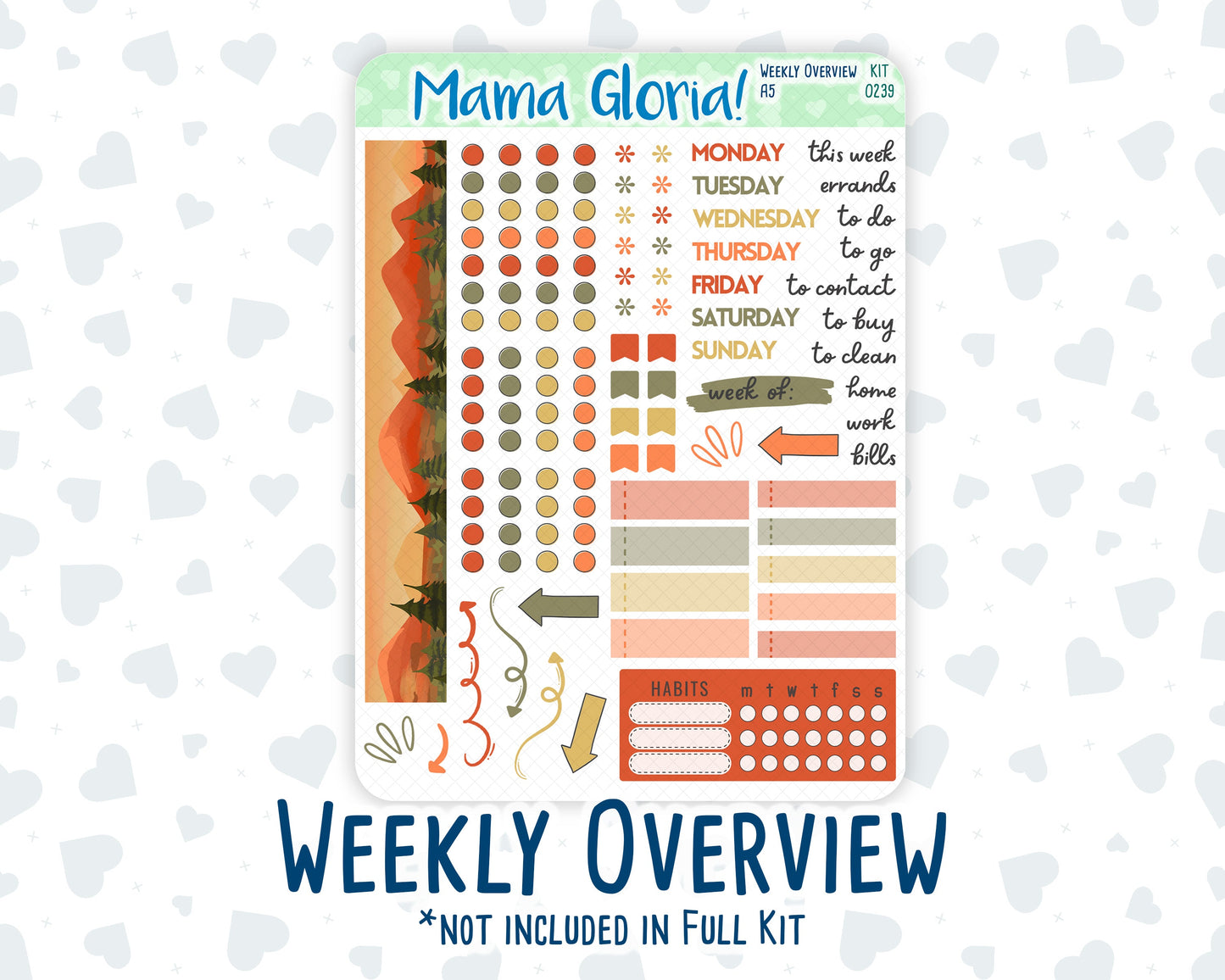 Kit 0239 - A5 - Daily Duo - Weekly Kit - October - October Stroll