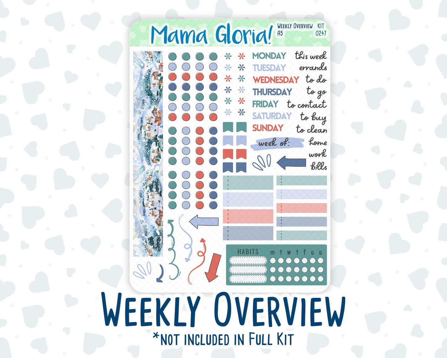 Kit 0247 - A5 - Daily Duo - Weekly Kit - December - Snow Day Adventures
