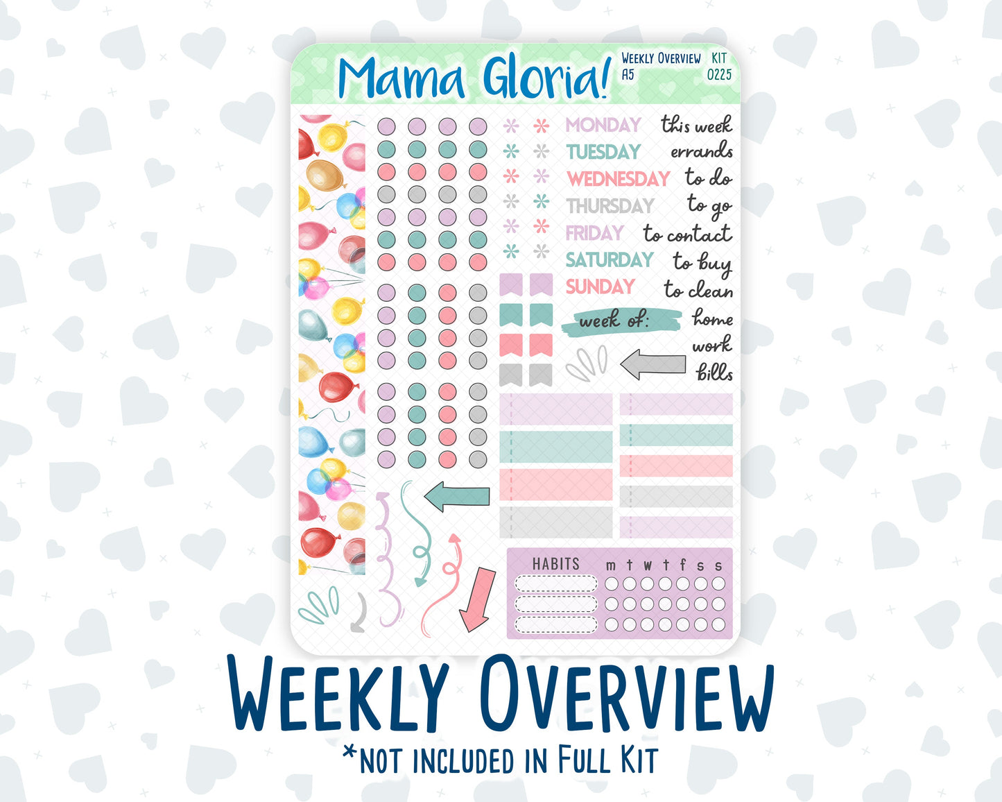 Kit 0225 - A5 - Daily Duo - Weekly Kit - July - Carnival Joy