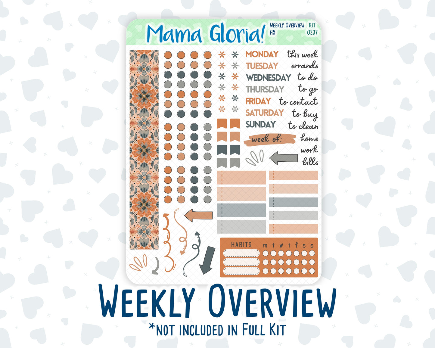 Kit 0237 - A5 - Daily Duo - Weekly Kit - October - Forest Folk