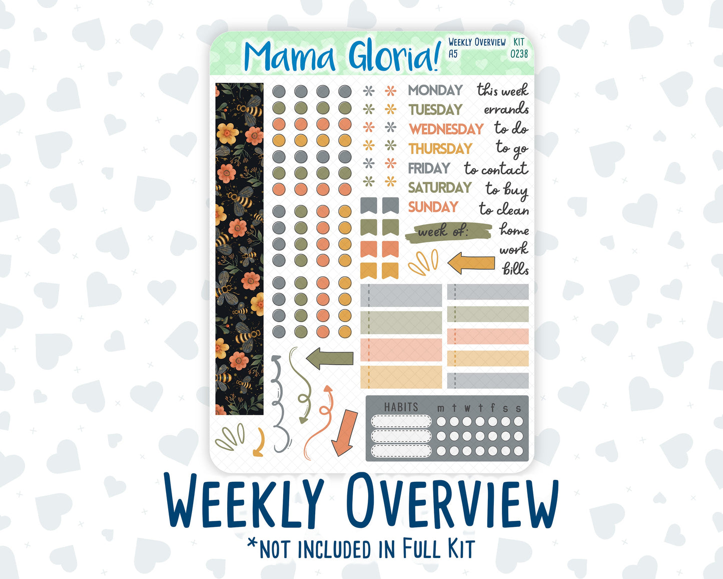 Kit 0238 - A5 - Daily Duo - Weekly Kit - October - Starry Autumn Nights