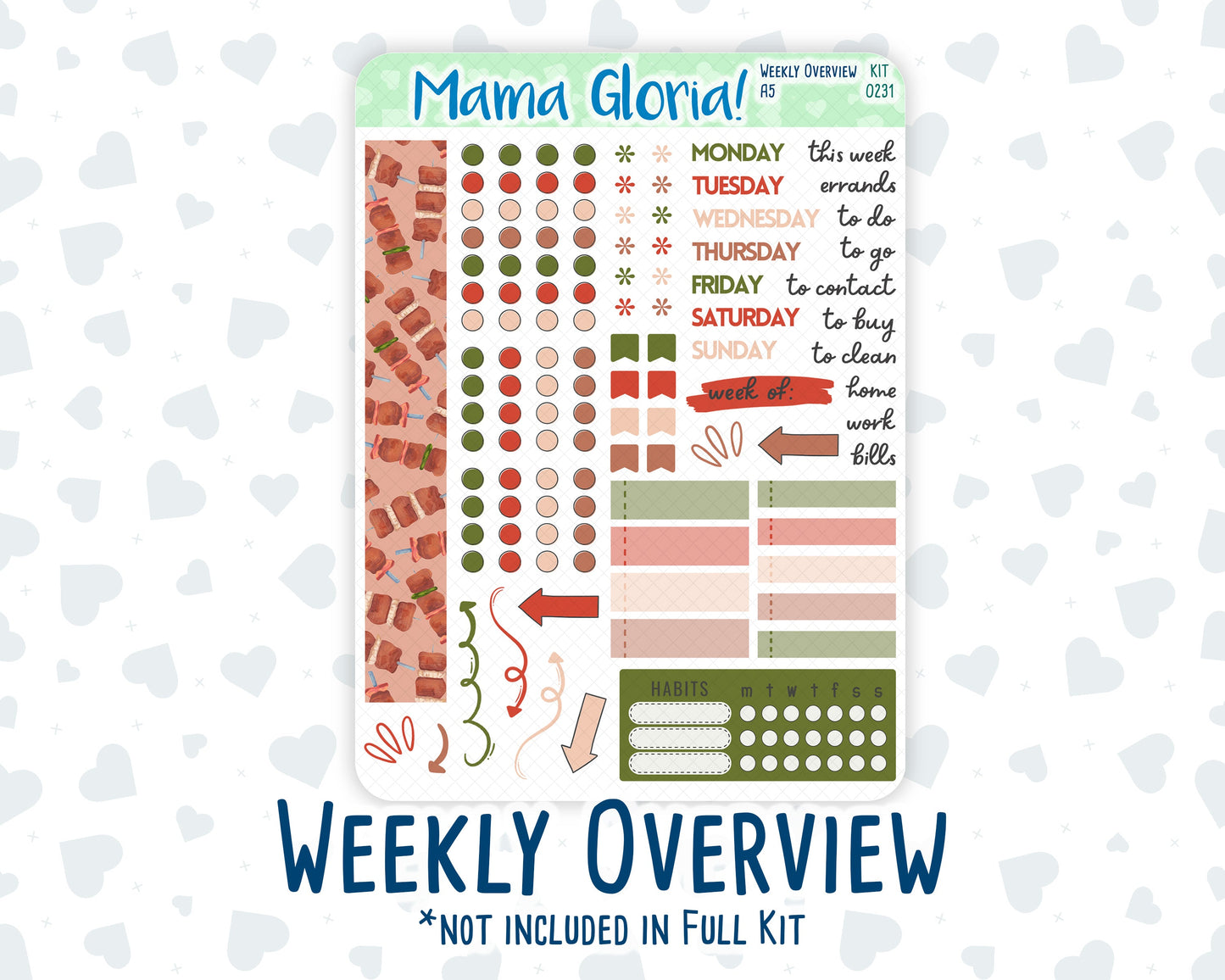 Kit 0231 - A5 - Daily Duo - Weekly Kit - August - Backyard BBQ