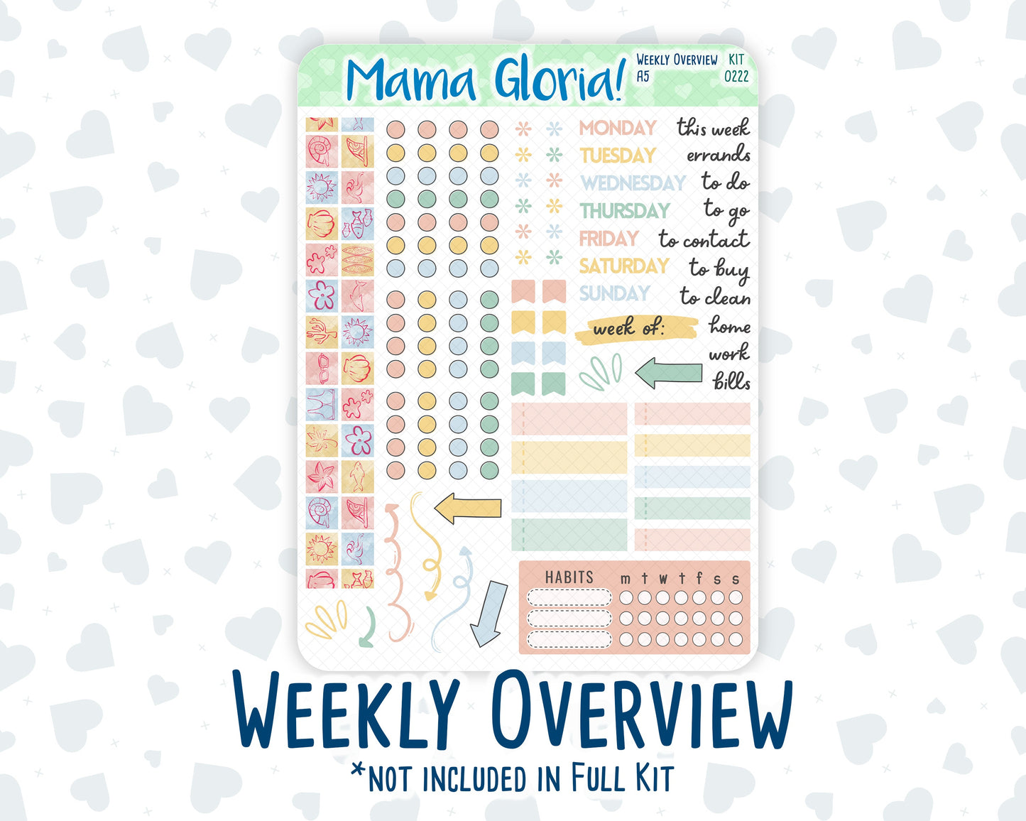 Kit 0222 - A5 - Daily Duo - Weekly Kit - June - Beach Day