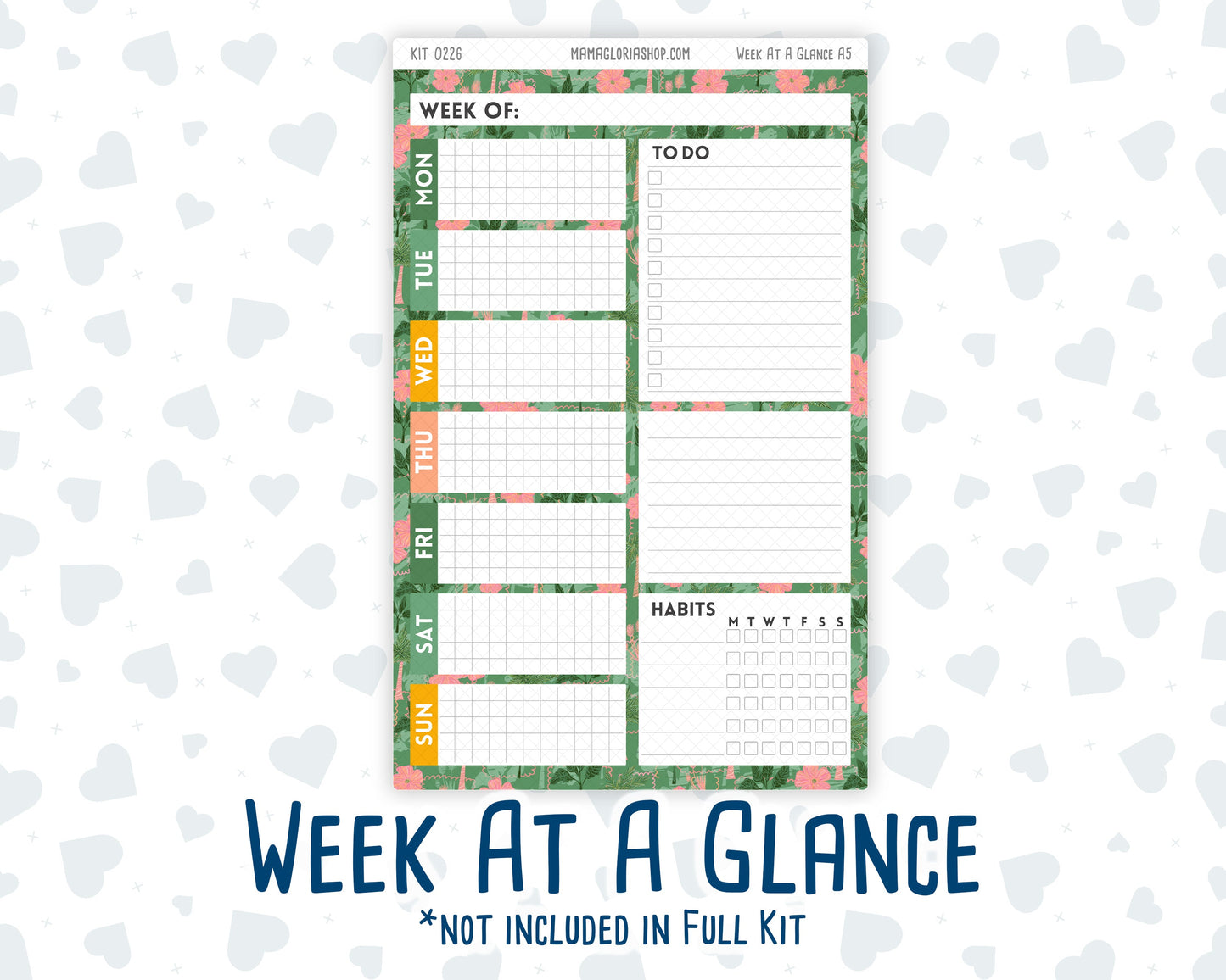 Kit 0226 - A5 - Daily Duo - Weekly Kit - July - Tropical Whimsy