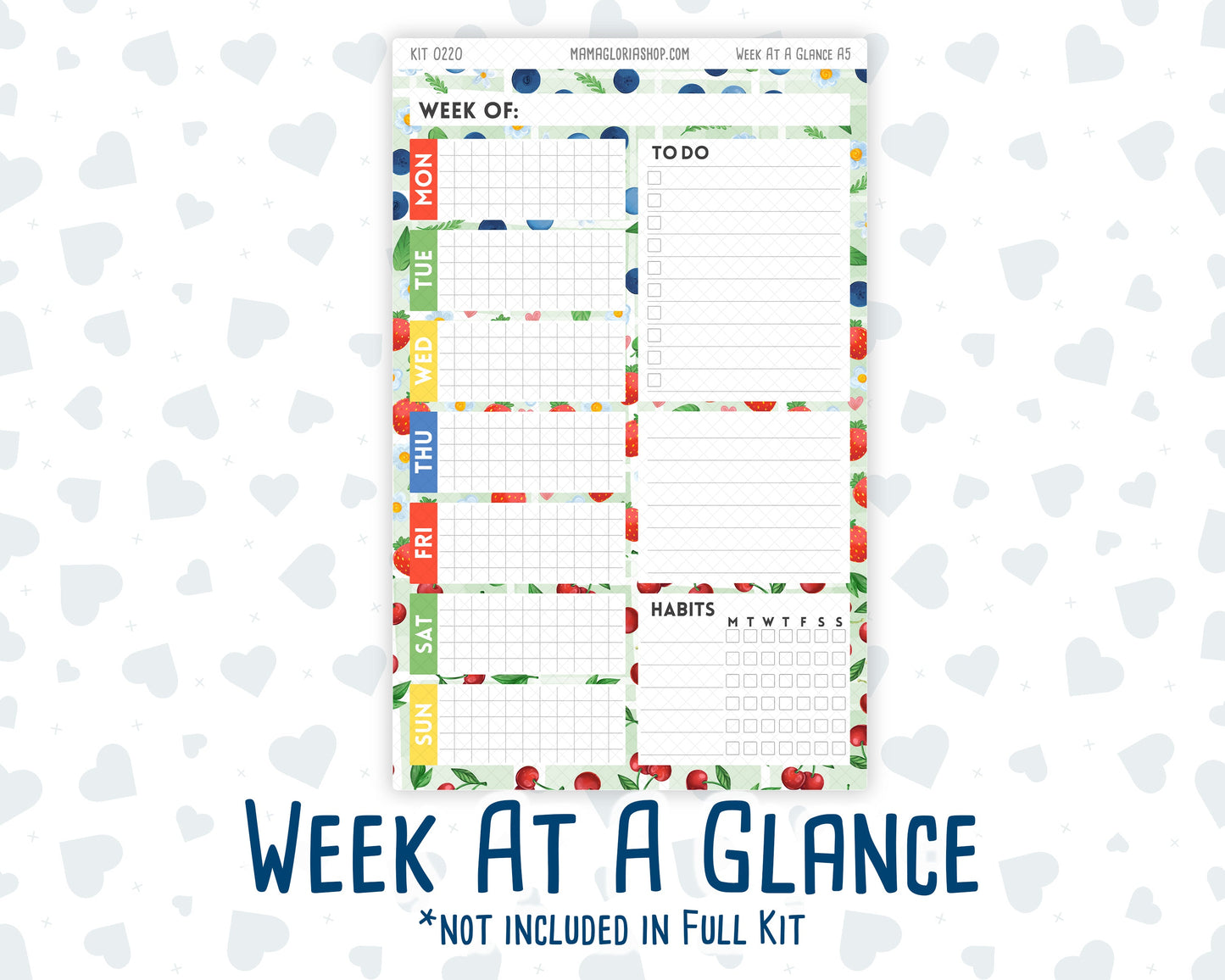 Kit 0220 - A5 - Daily Duo - Weekly Kit - June - June Berries