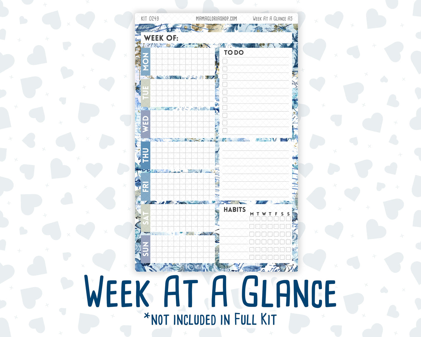 Kit 0249 - A5 - Daily Duo - Weekly Kit - January - Icy Lace