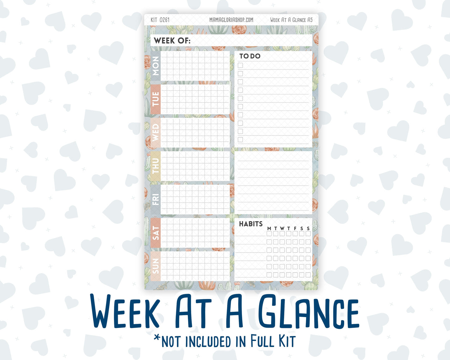 Kit 0261 - A5 - Daily Duo - Weekly Kit - April - Llama Spring