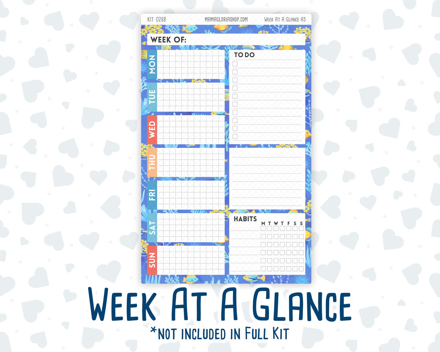 Kit 0268 - A5 - Daily Duo - Weekly Kit - June - Sea Sweeties