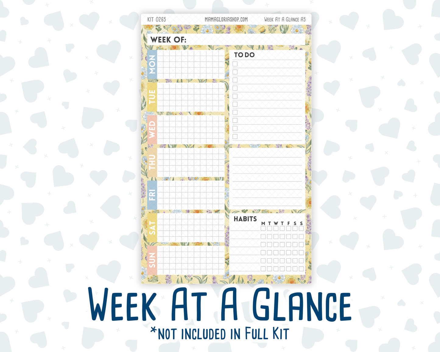 Kit 0265 - A5 - Daily Duo - Weekly Kit - May - Honeybee Sky