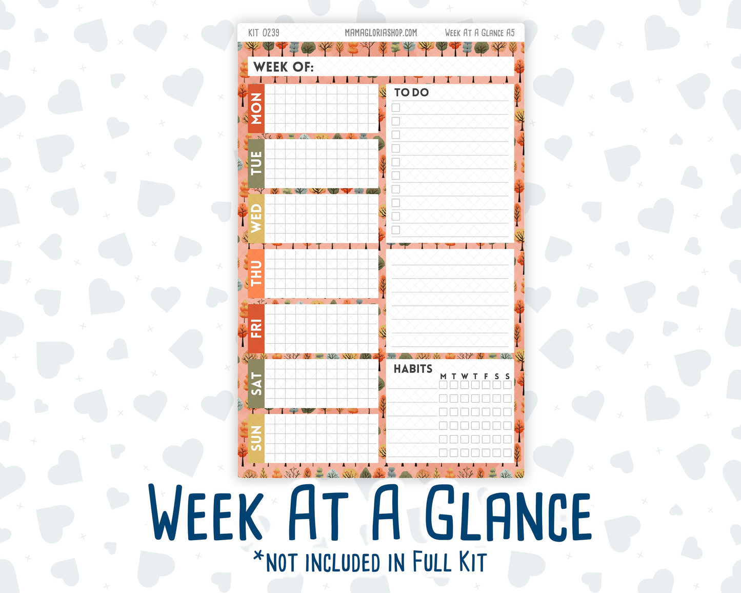 Kit 0239 - A5 - Daily Duo - Weekly Kit - October - October Stroll