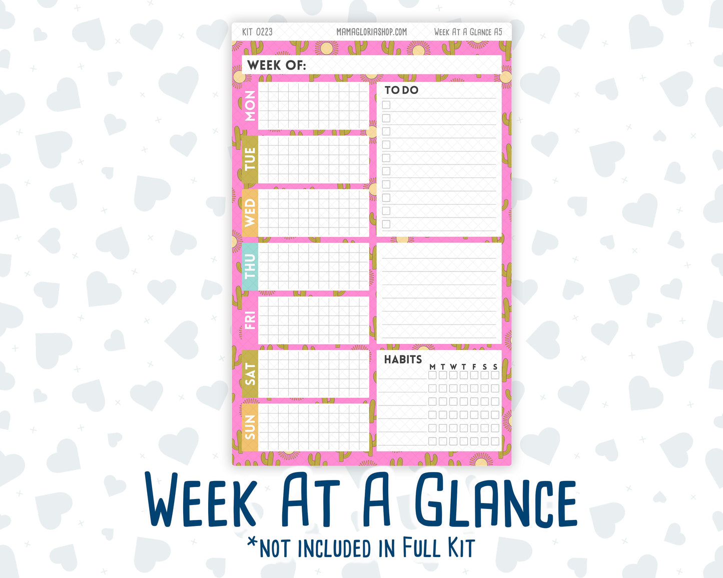 Kit 0223 - A5 - Daily Duo - Weekly Kit - June - Route 66