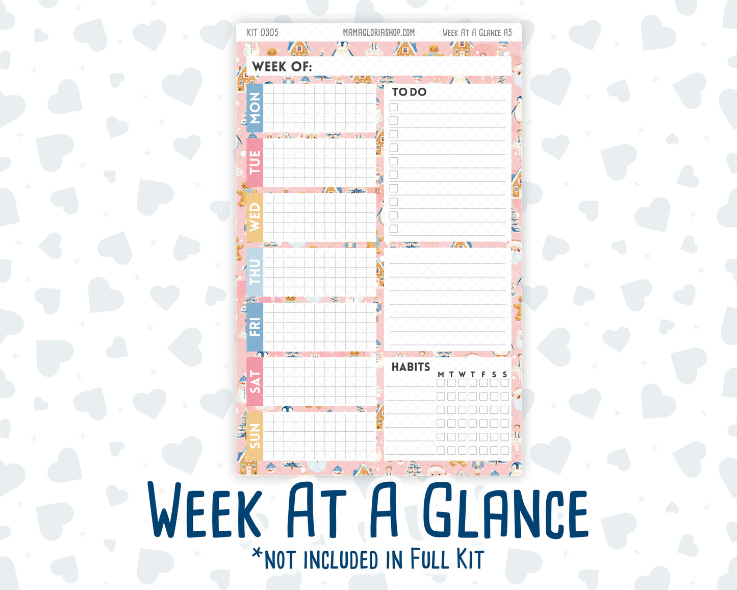 Kit 0305 - A5 - Daily Duo - Weekly Kit - December - Sugarplum Parade