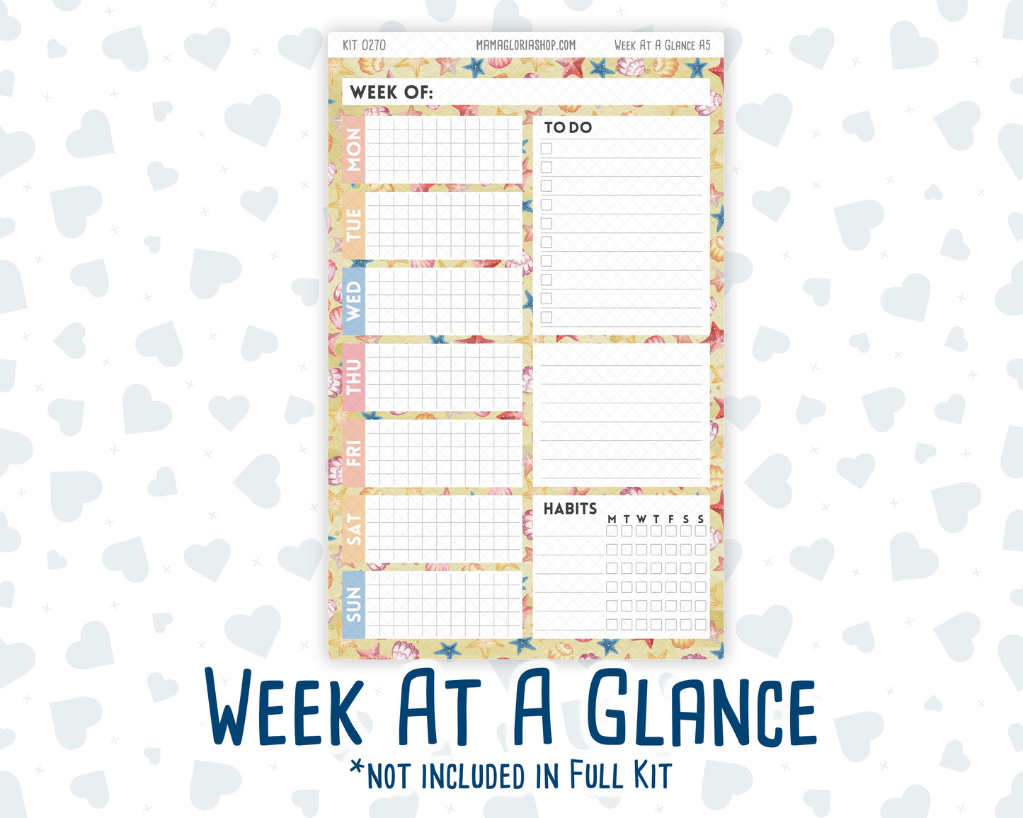 Kit 0270 - A5 - Daily Duo - Weekly Kit - June - Beachside Bliss